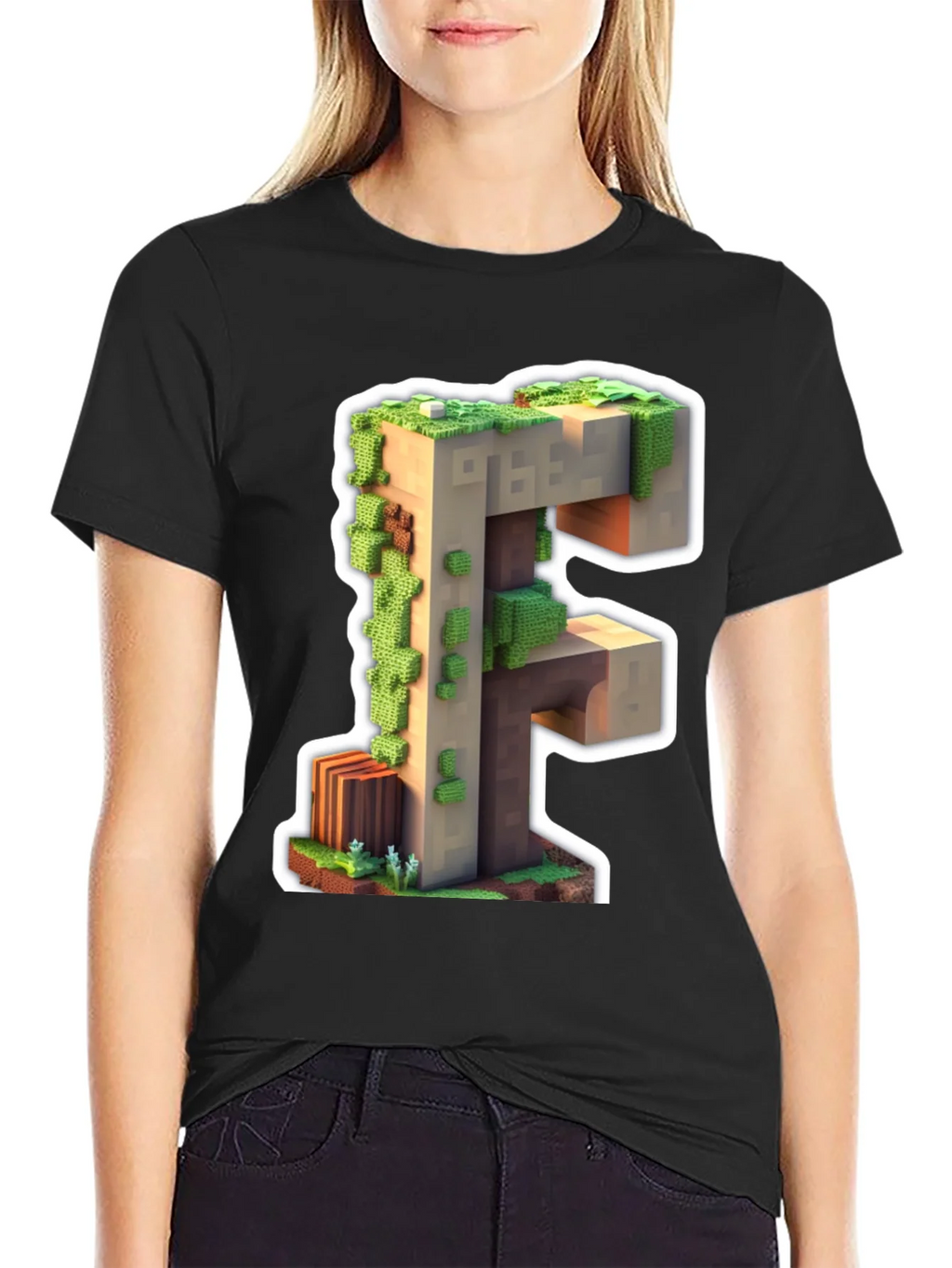 Minecraft F Letter T-Shirt product image 2