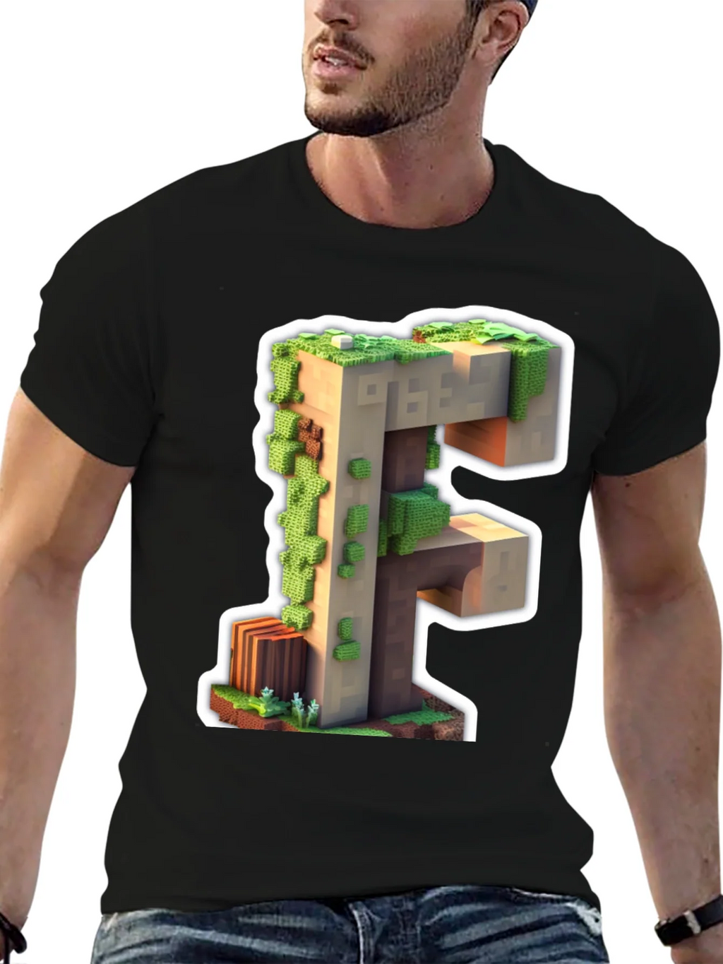 Minecraft F Letter T-Shirt product image 6