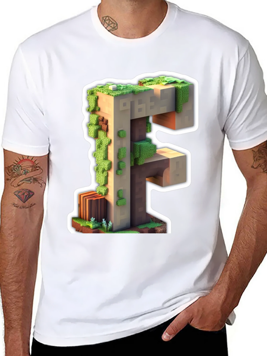 Minecraft F Letter T-Shirt product image 7