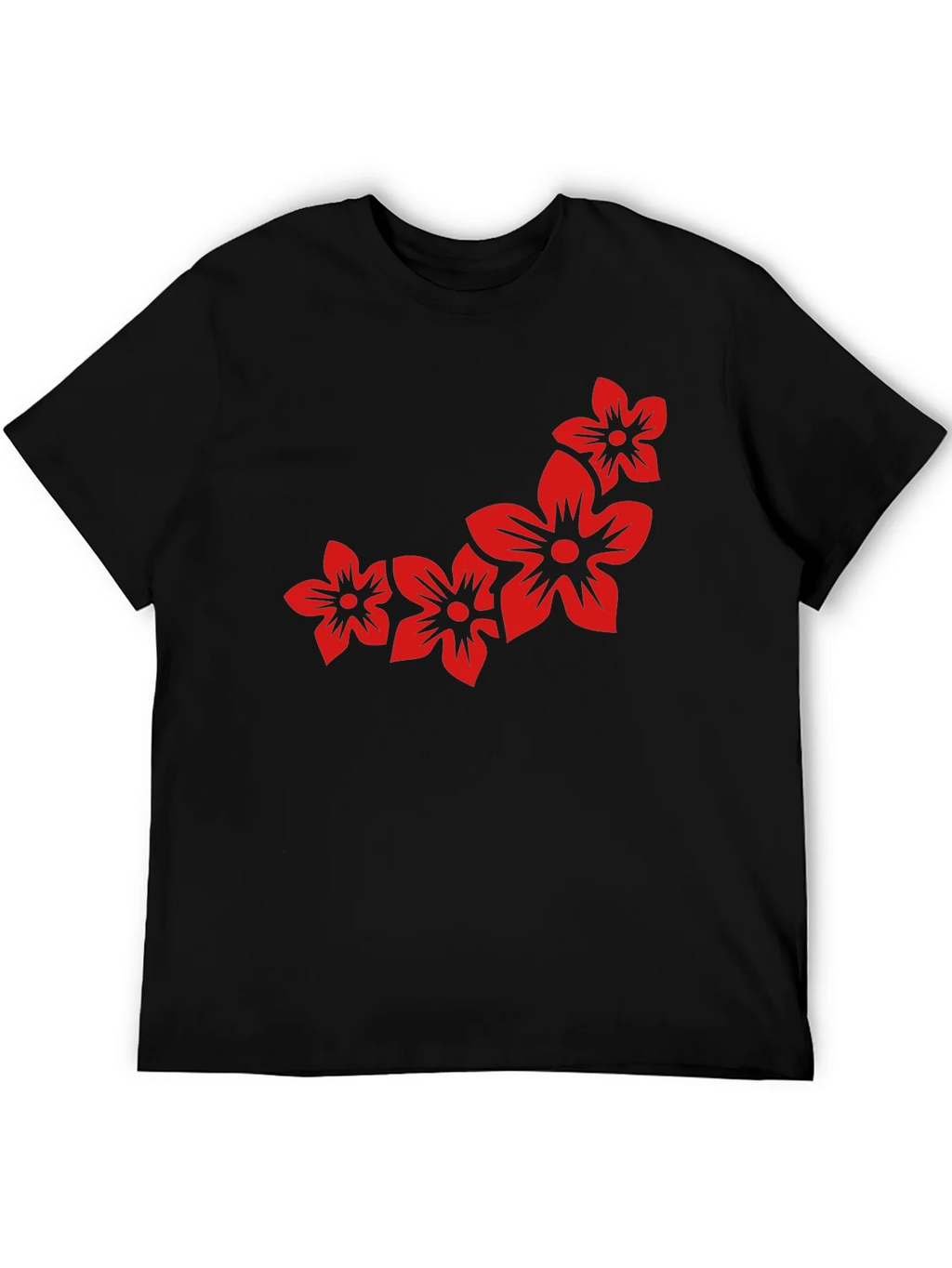 Floral Print Black Casual Tee product image 4