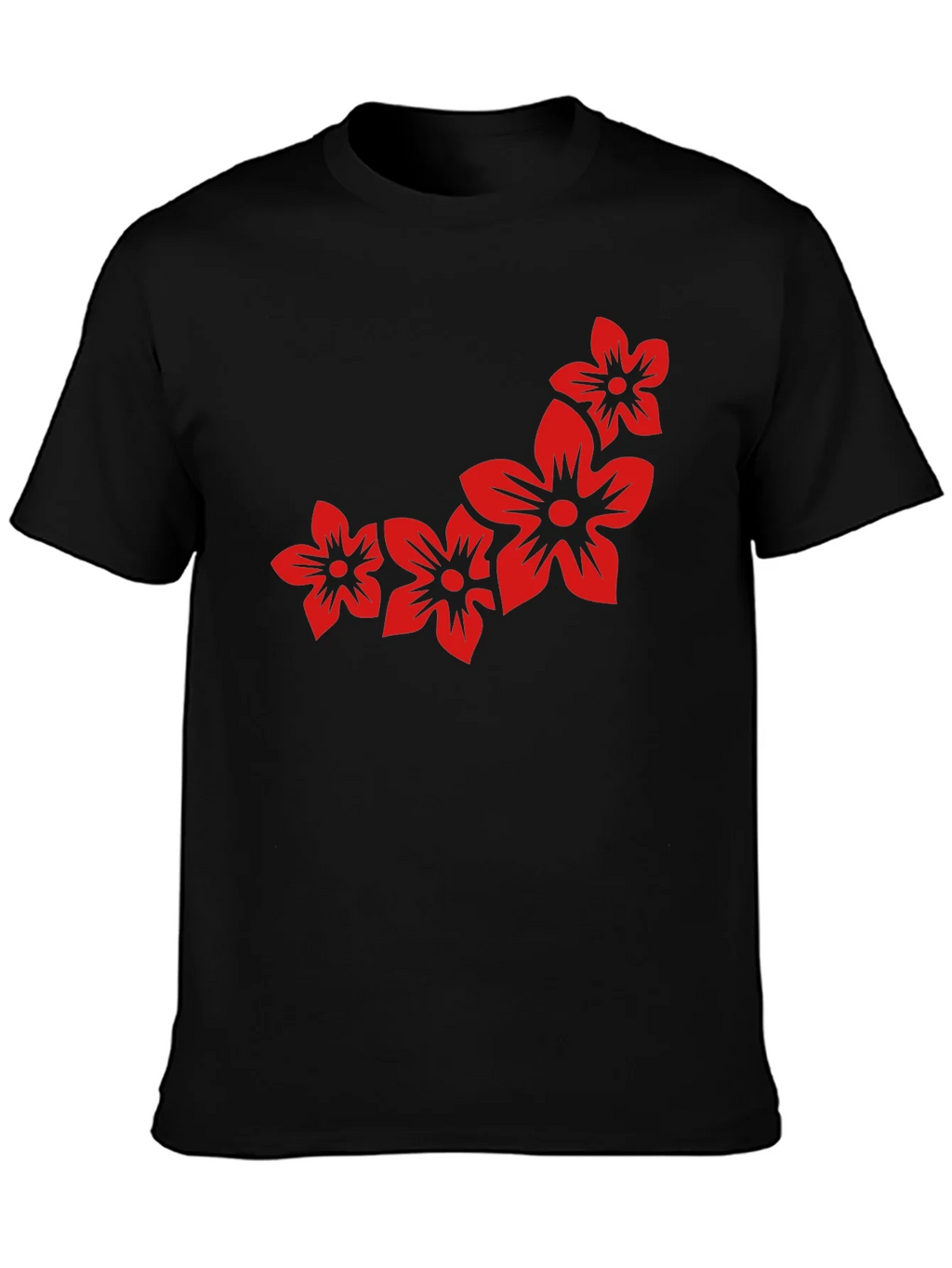 Floral Print Black Casual Tee product image 2