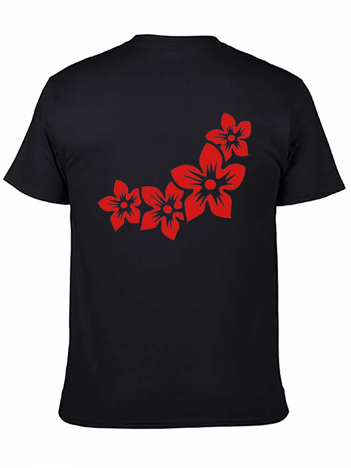 Floral Print Black Casual Tee product image 3