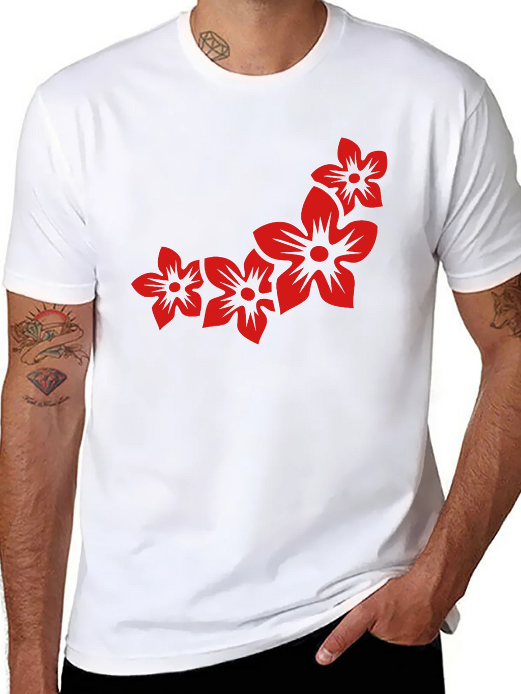 Floral Print Black Casual Tee product image 6