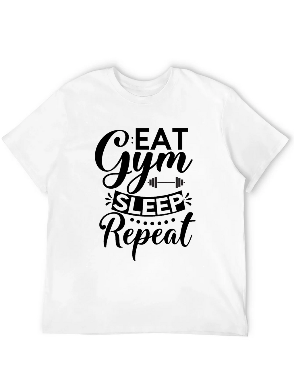 Eat Gym Sleep Repeat Mens Black Graphic T-Shirt product image 4