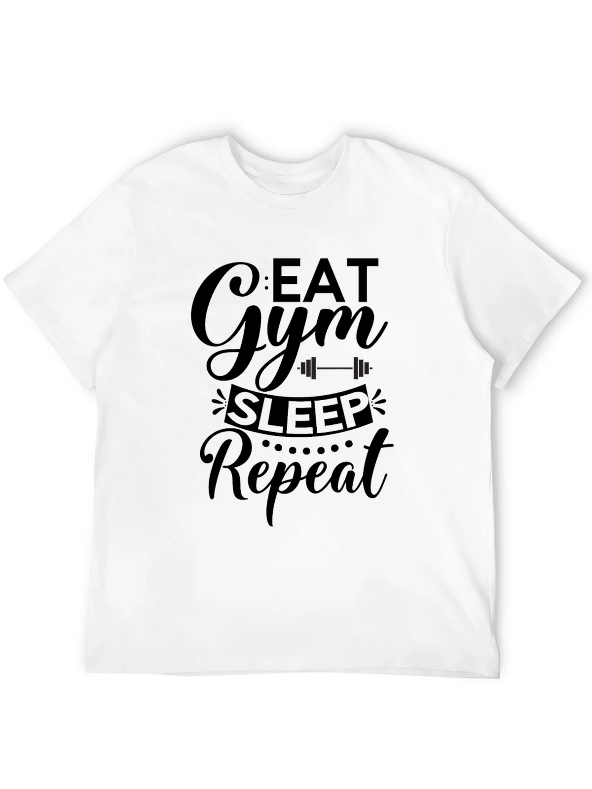 Eat Gym Sleep Repeat Mens Black Graphic T-Shirt product image 4