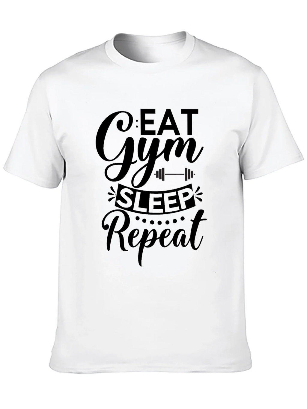 Eat Gym Sleep Repeat Mens Black Graphic T-Shirt product image 2