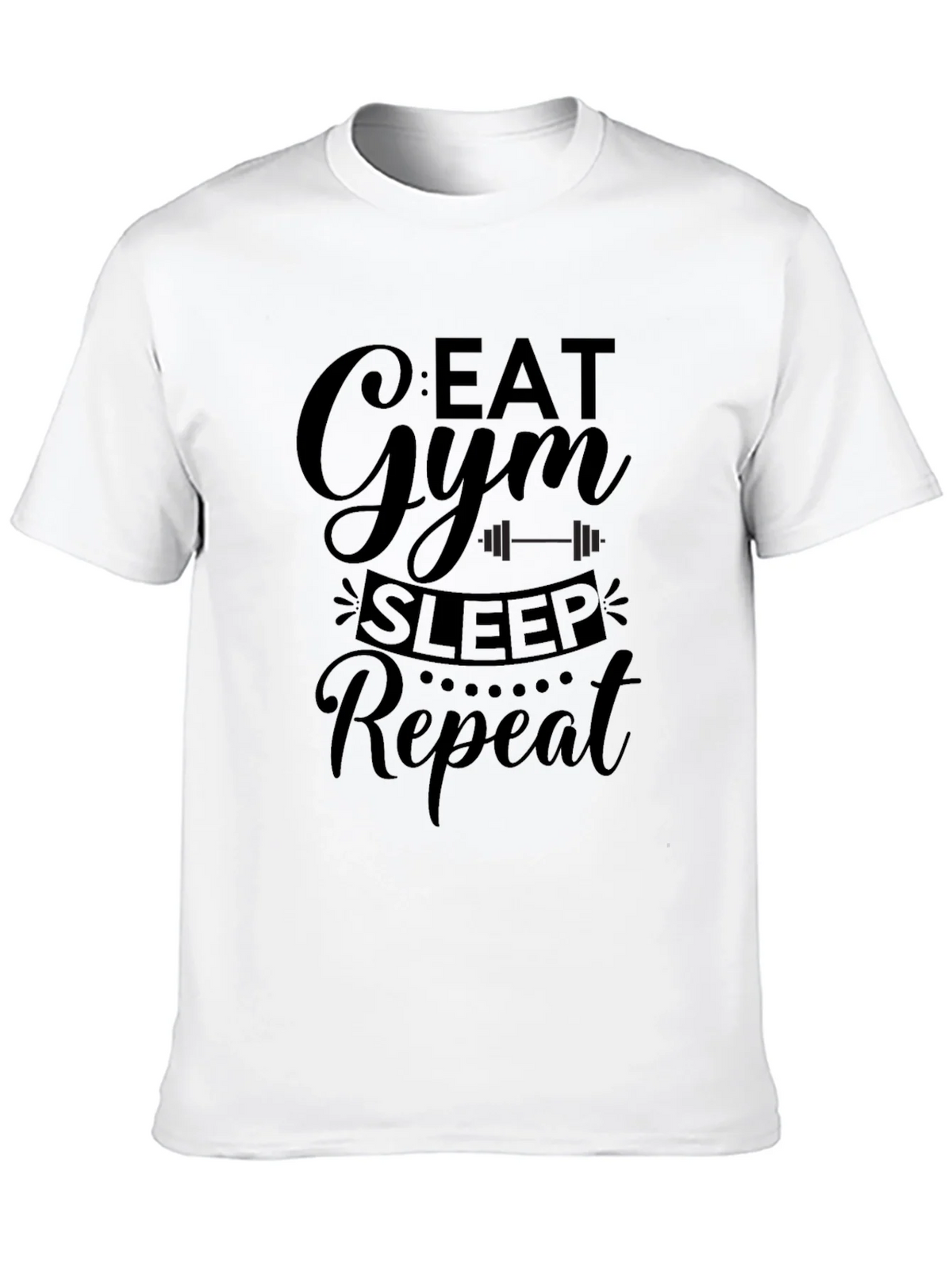 Eat Gym Sleep Repeat Mens Black Graphic T-Shirt product image 2