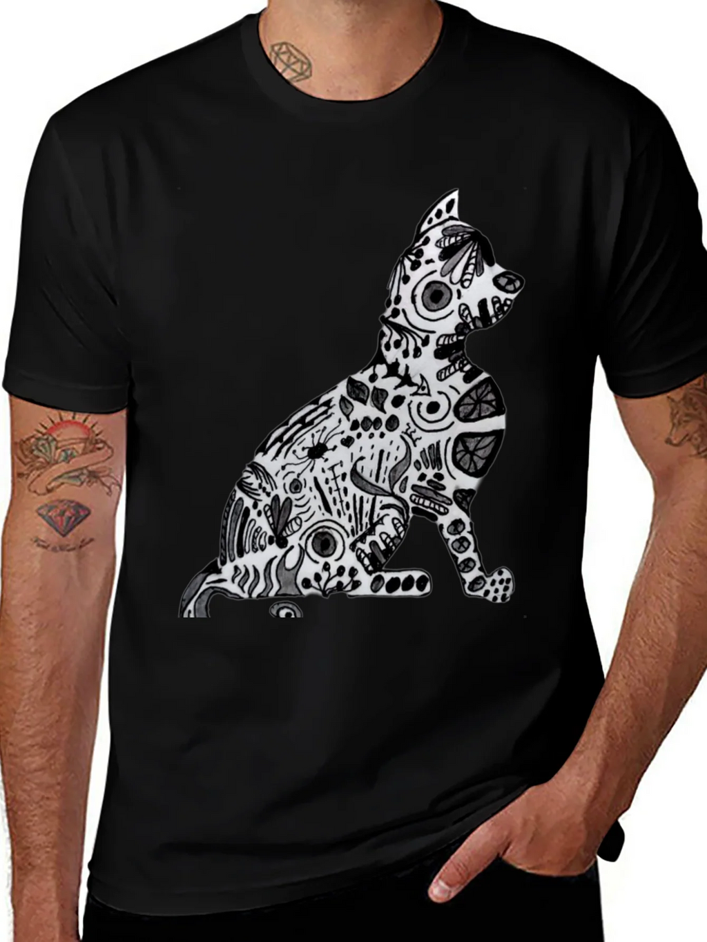Abstract Cat Graphic Tee - Stylish Comfort product image 1