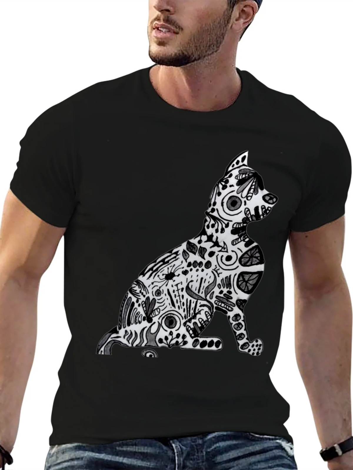 Abstract Cat Graphic Tee - Stylish Comfort product image 6