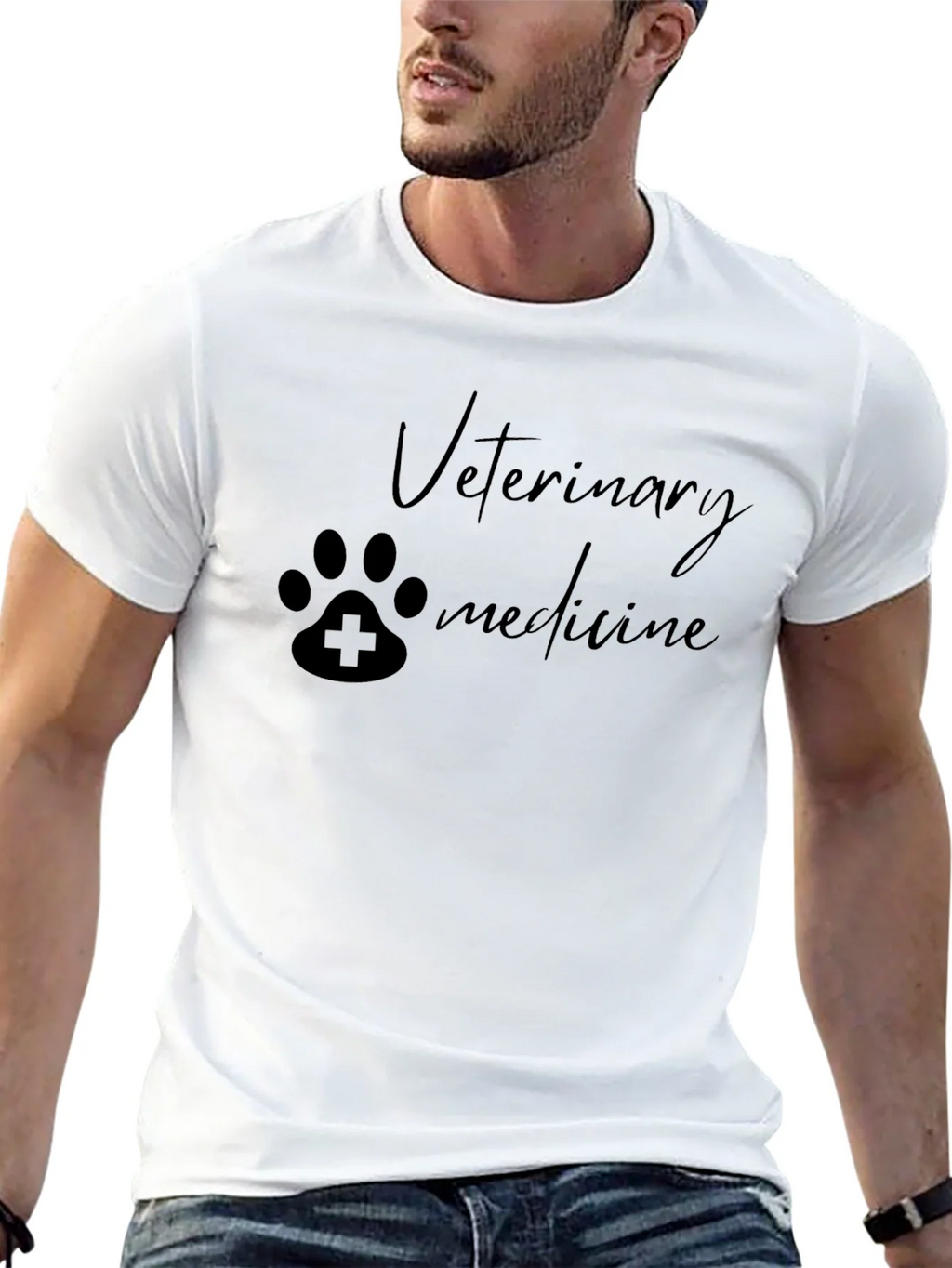 Veterinary Medicine Paw Print T-Shirt - Black product image 12