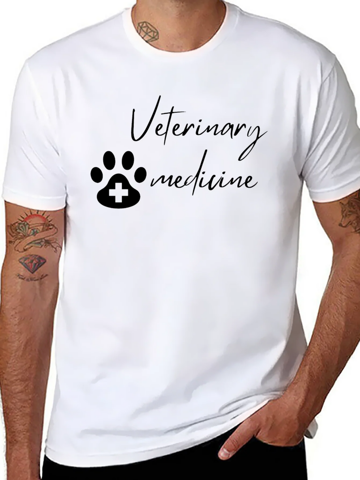 Veterinary Medicine Paw Print T-Shirt - Black product image 7