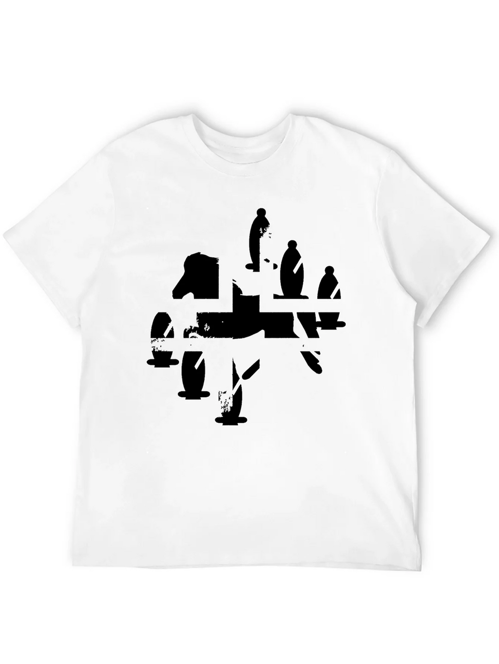 Abstract Silhouette Graphic Black T-Shirt product image 9