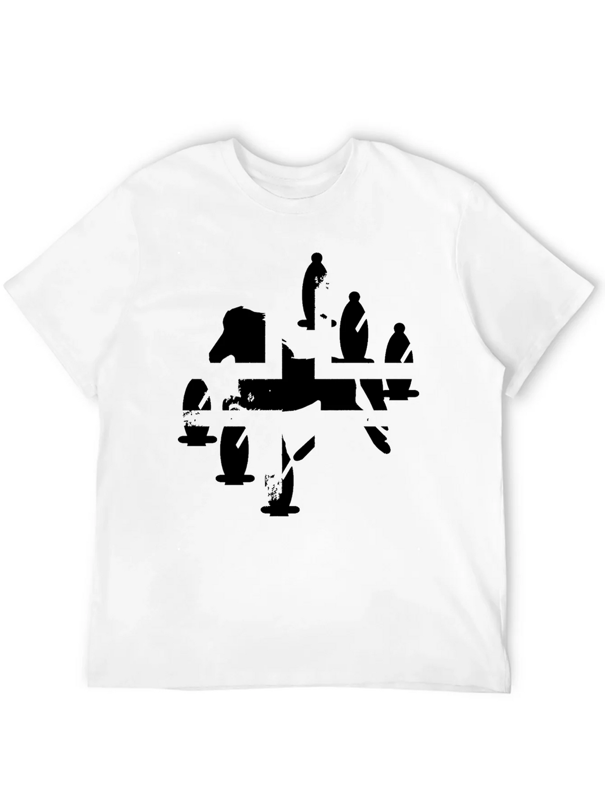 Abstract Silhouette Graphic Black T-Shirt product image 9