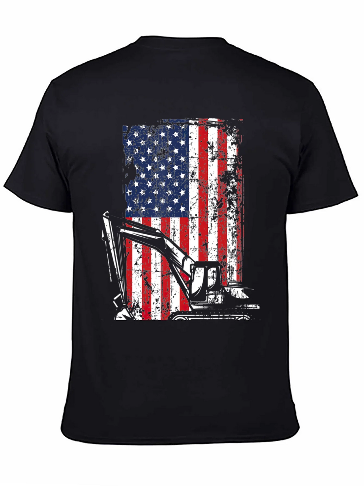 Patriotic Excavator T-Shirt - USA Flag Graphic Tee product image 4
