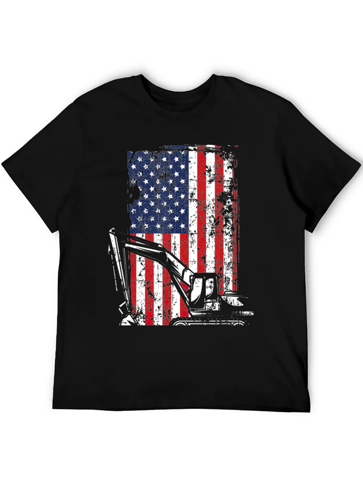 Patriotic Excavator T-Shirt - USA Flag Graphic Tee product image 5