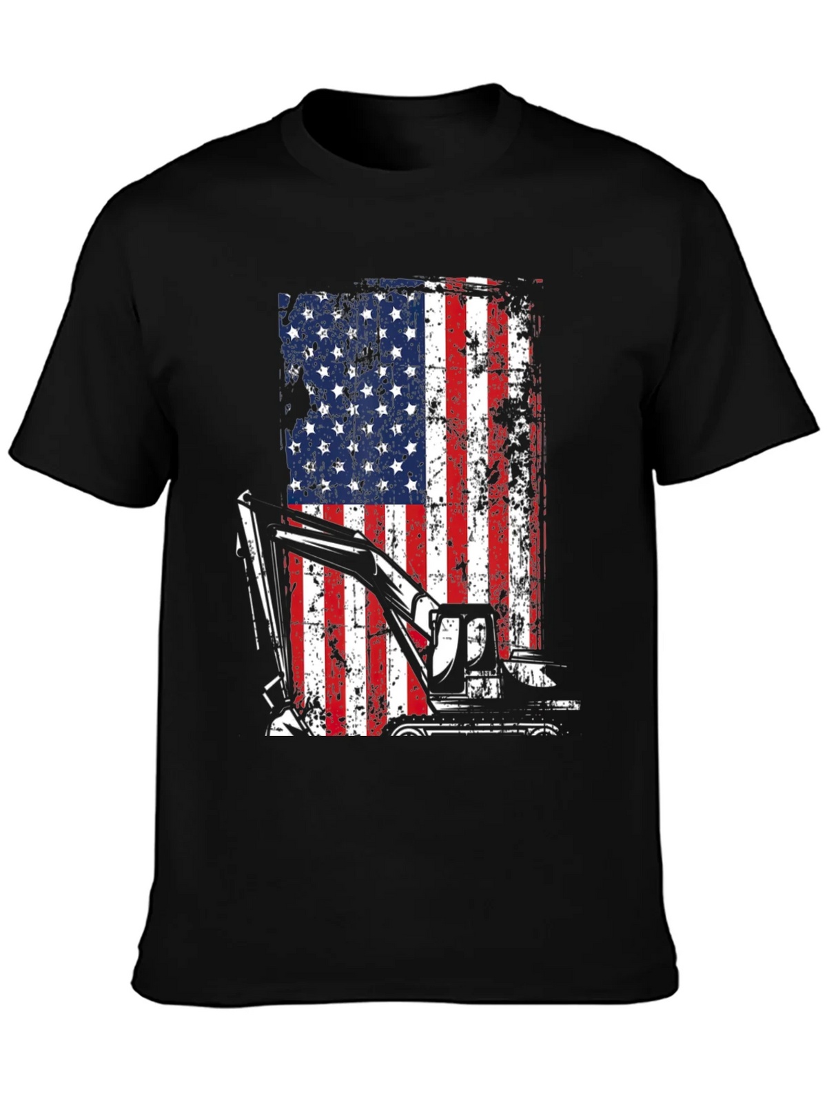 Patriotic Excavator T-Shirt - USA Flag Graphic Tee product image 3