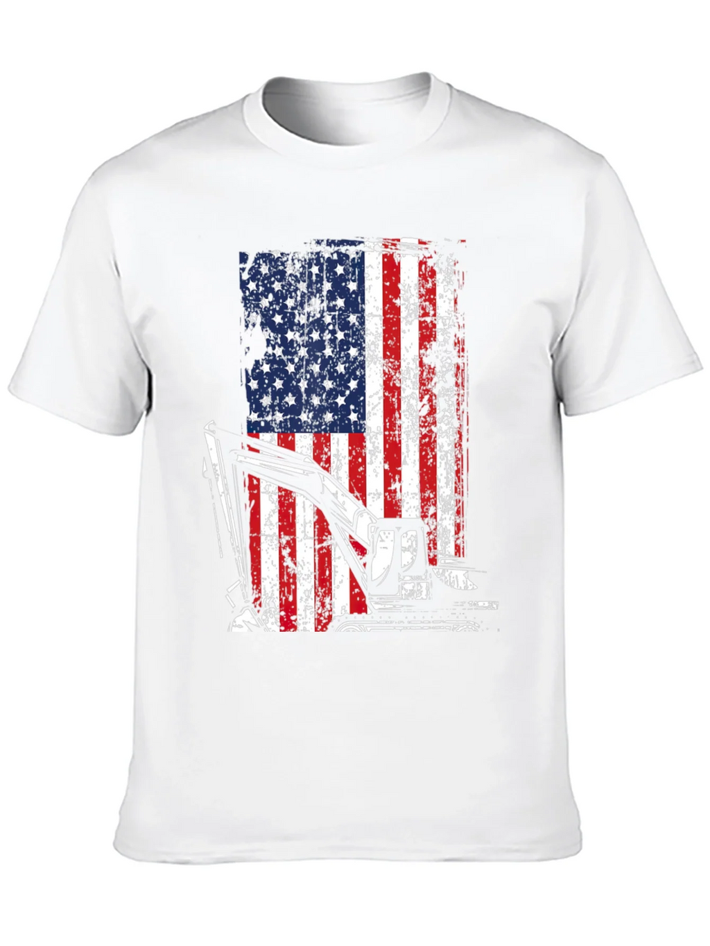 Patriotic Excavator T-Shirt - USA Flag Graphic Tee product image 9