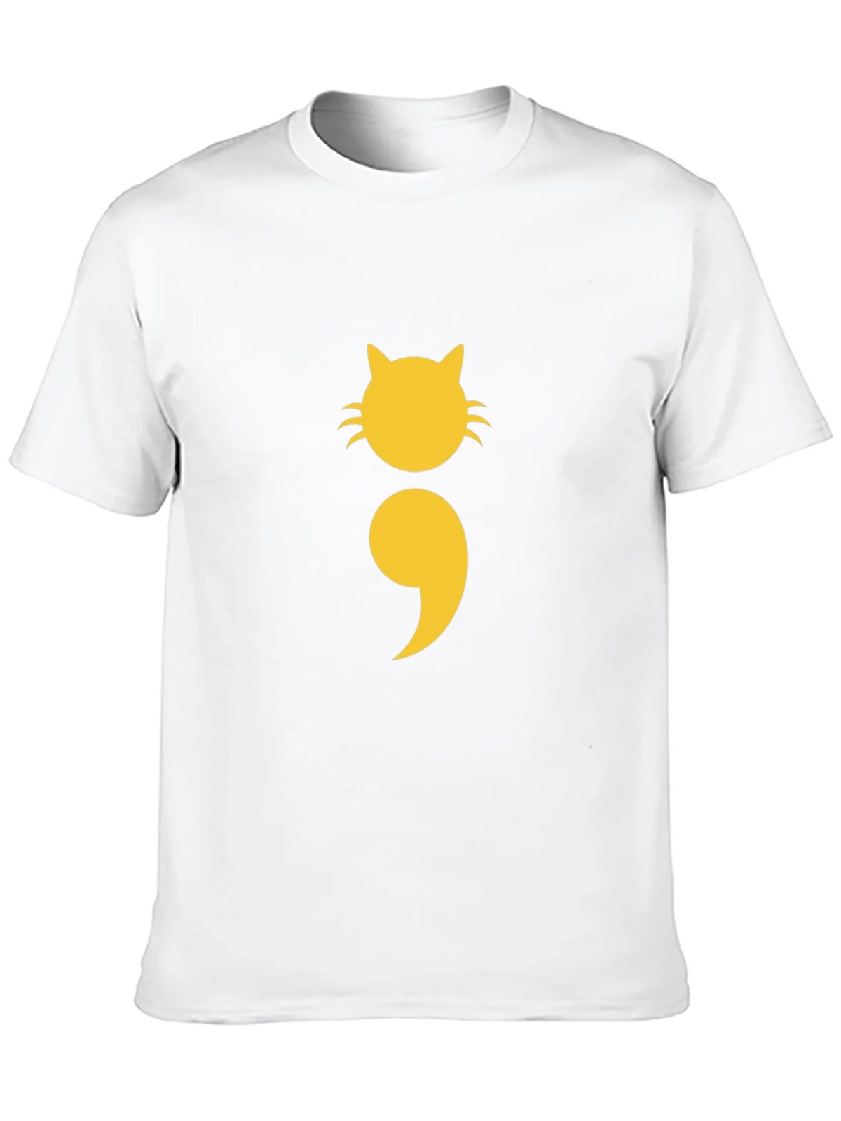 Cat Semicolon Graphic Tee - Black Cotton product image 6