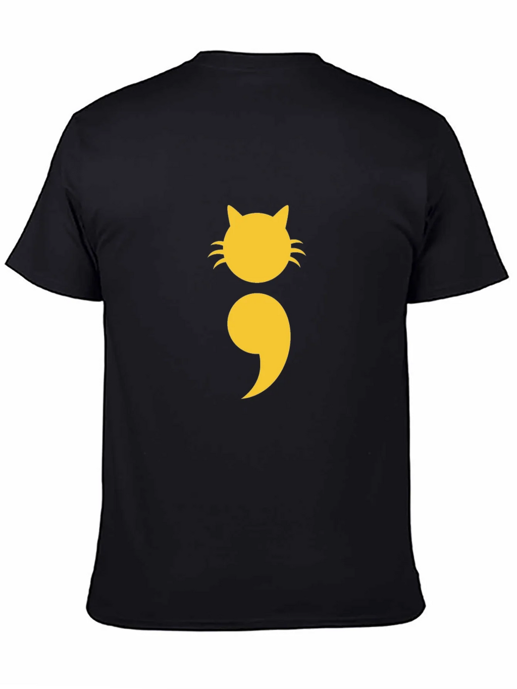 Cat Semicolon Graphic Tee - Black Cotton product image 4