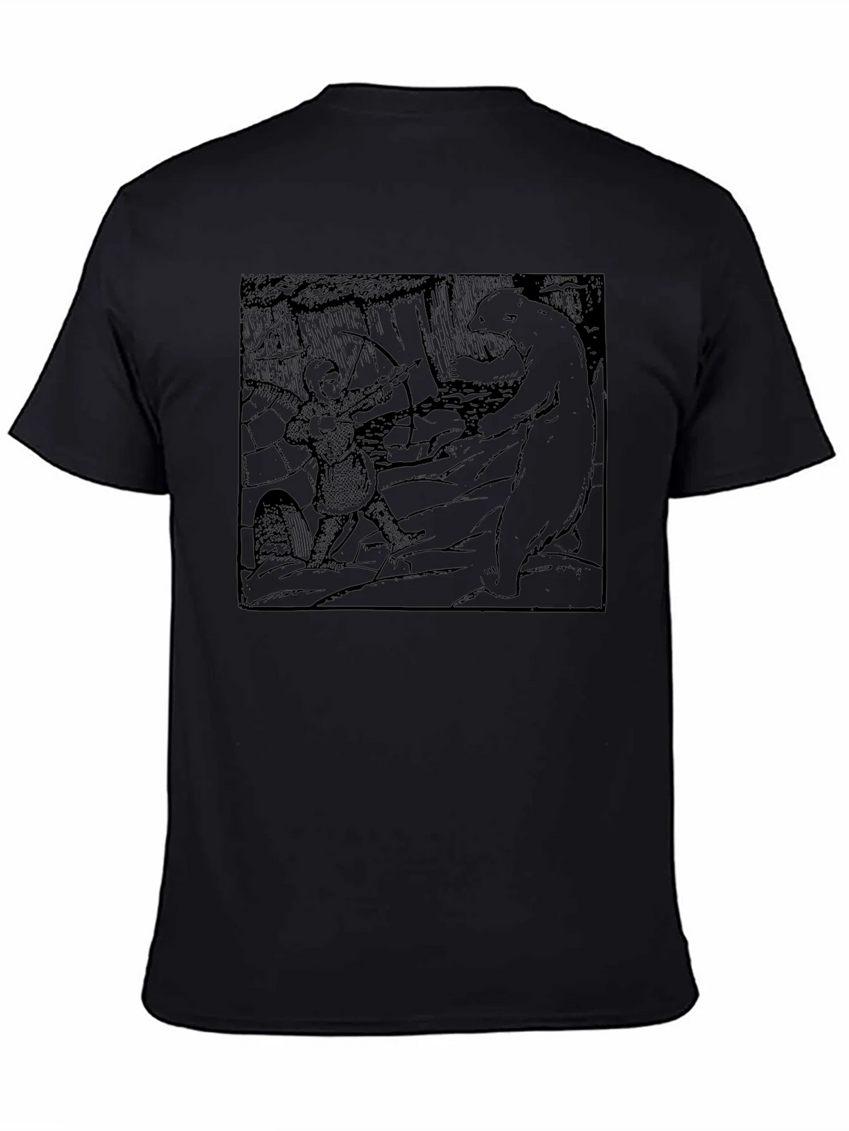 Archer vs Bear Graphic Tee - Black Cotton Blend product image 4