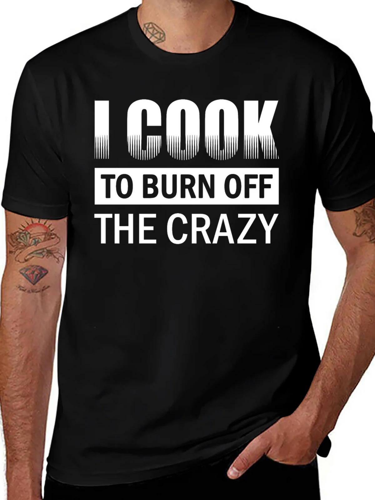 I Cook To Burn Off The Crazy Black T-Shirt product image 1