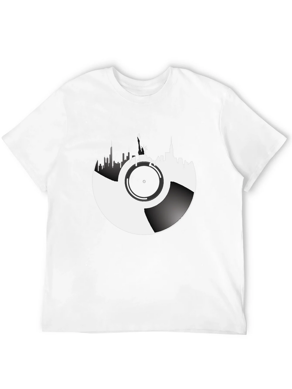 NYC Skyline Vinyl Record Graphic Tee product image 11