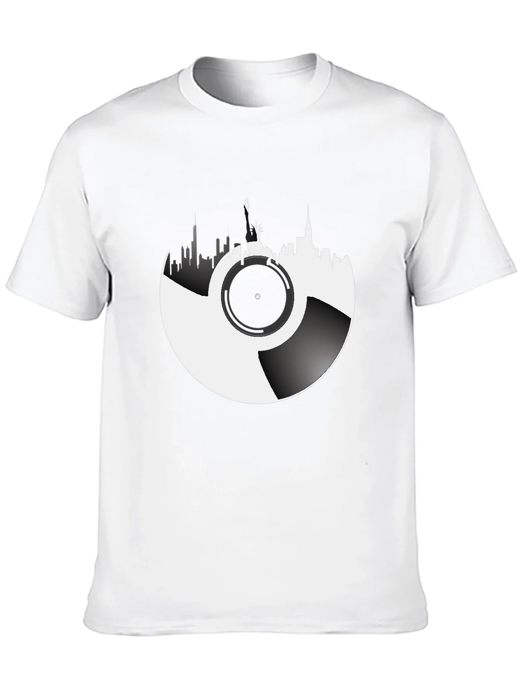 NYC Skyline Vinyl Record Graphic Tee product image 9