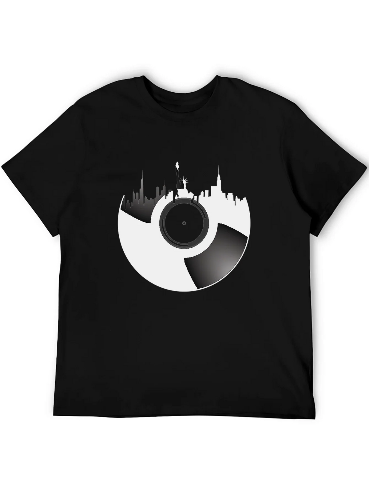 NYC Skyline Vinyl Record Graphic Tee product image 5