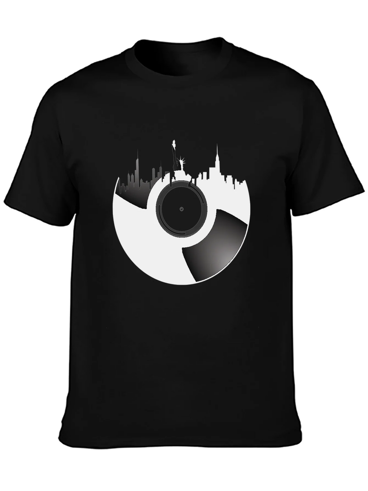 NYC Skyline Vinyl Record Graphic Tee product image 3