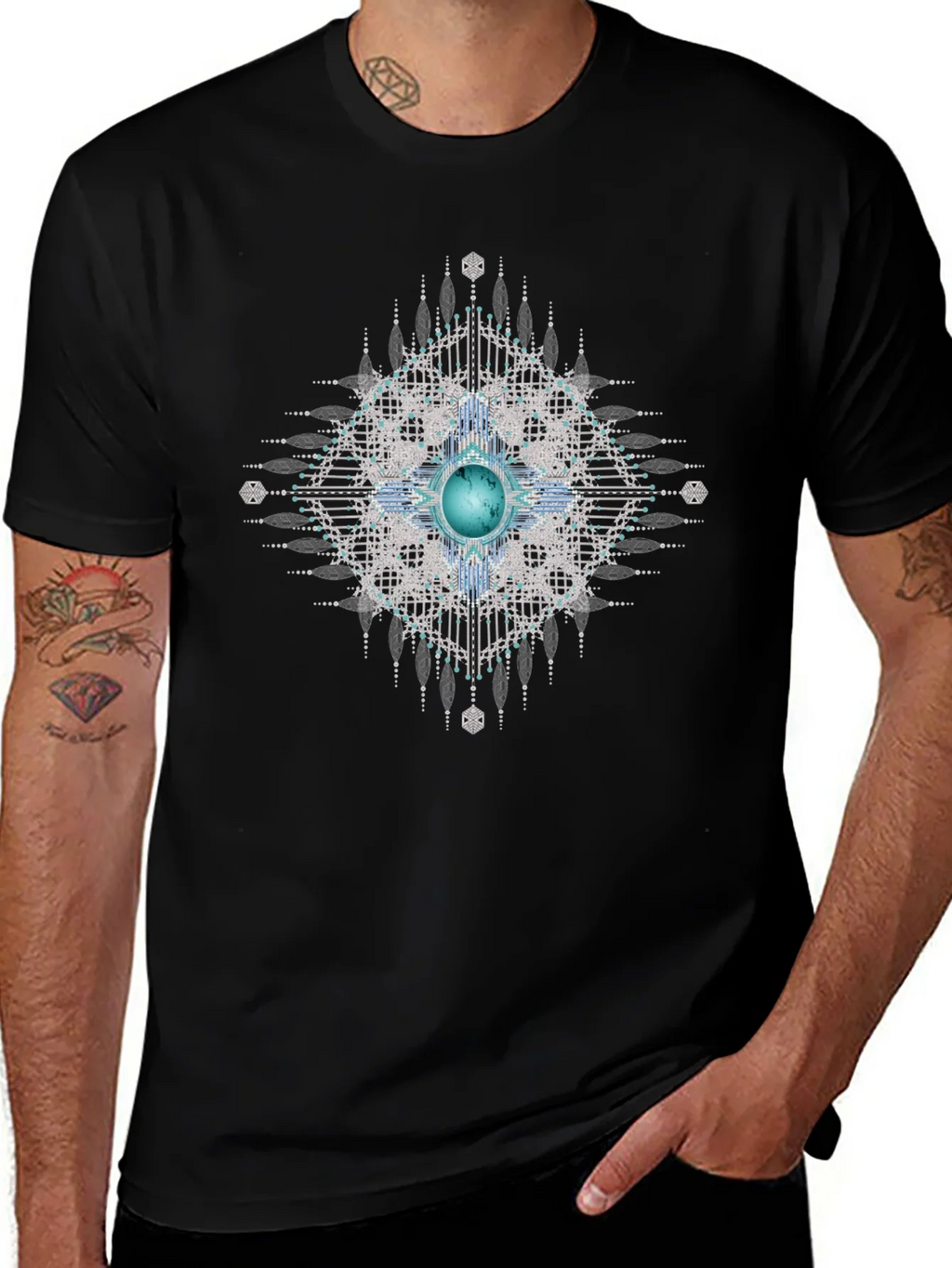 Geometric Gem Black T-Shirt product image 1