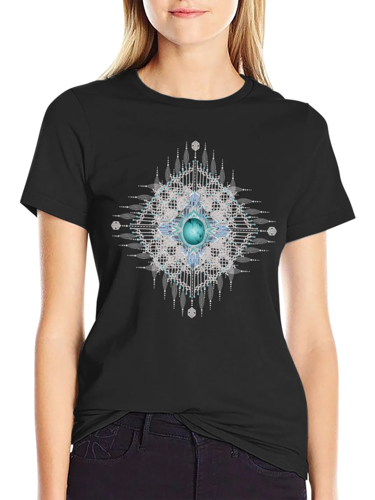 Geometric Gem Black T-Shirt product image 2