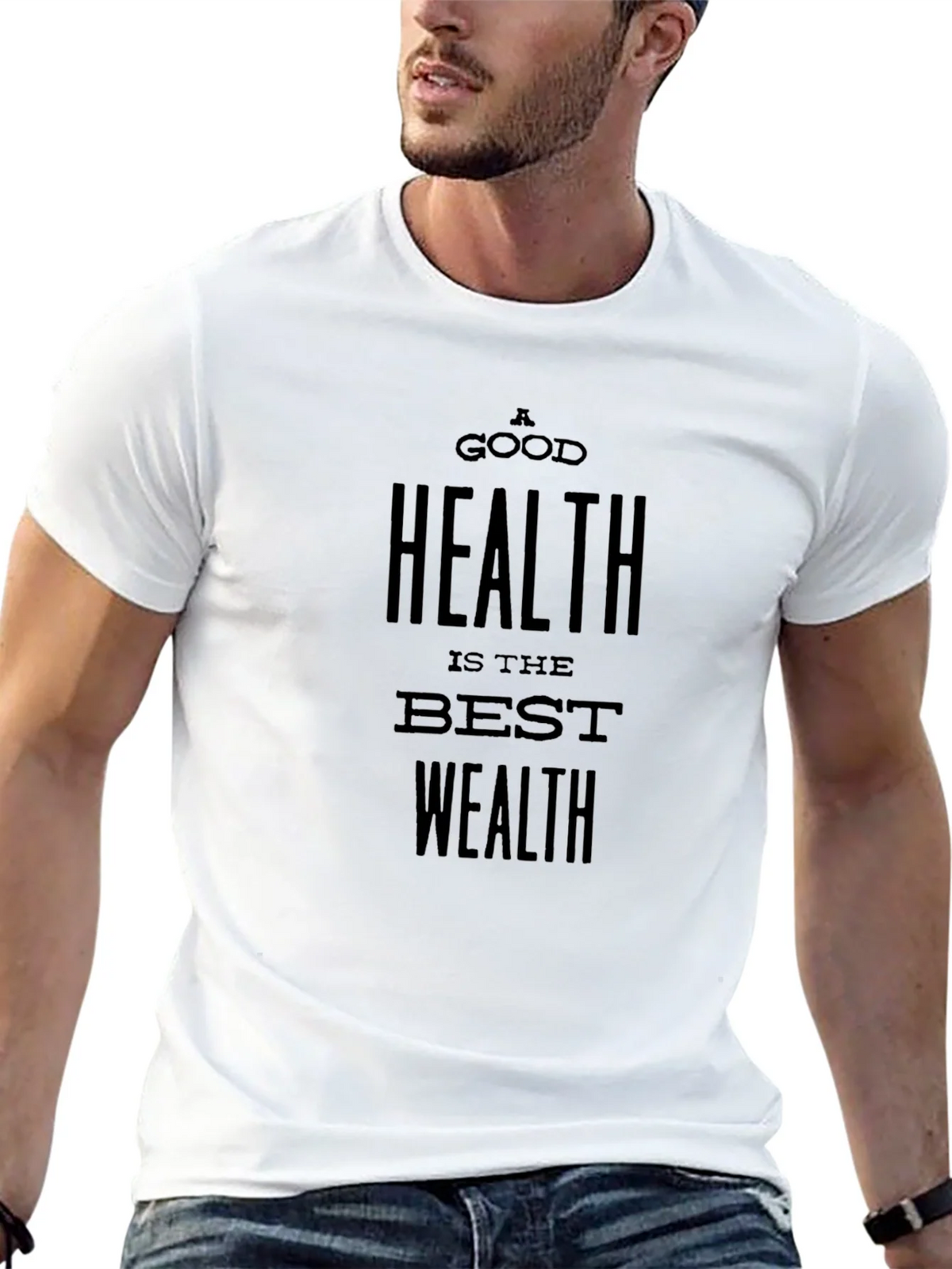 A Good Health is the Best Wealth Black T-Shirt product image 12
