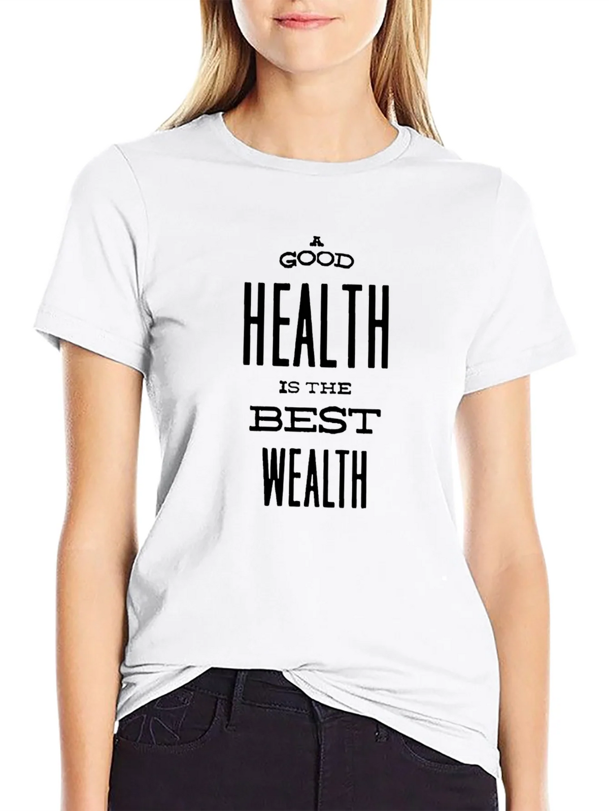 A Good Health is the Best Wealth Black T-Shirt product image 8