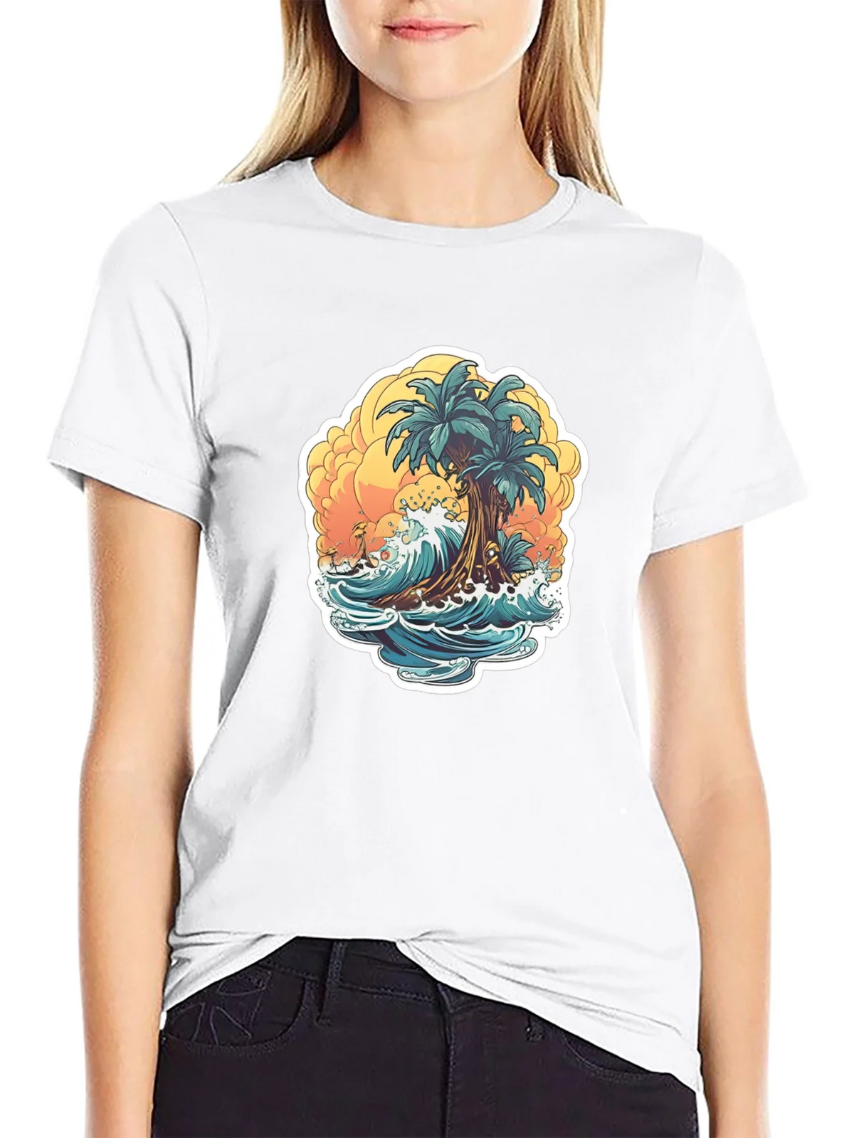 Tropical Beach Graphic T-Shirt - Island Vibes product image 1