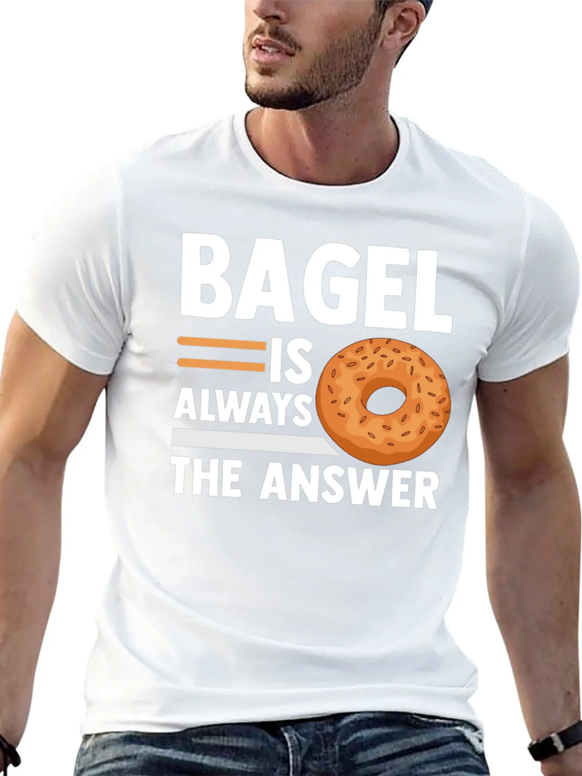 Bagel Always The Answer T-Shirt - Unisex Cotton Tee product image 12