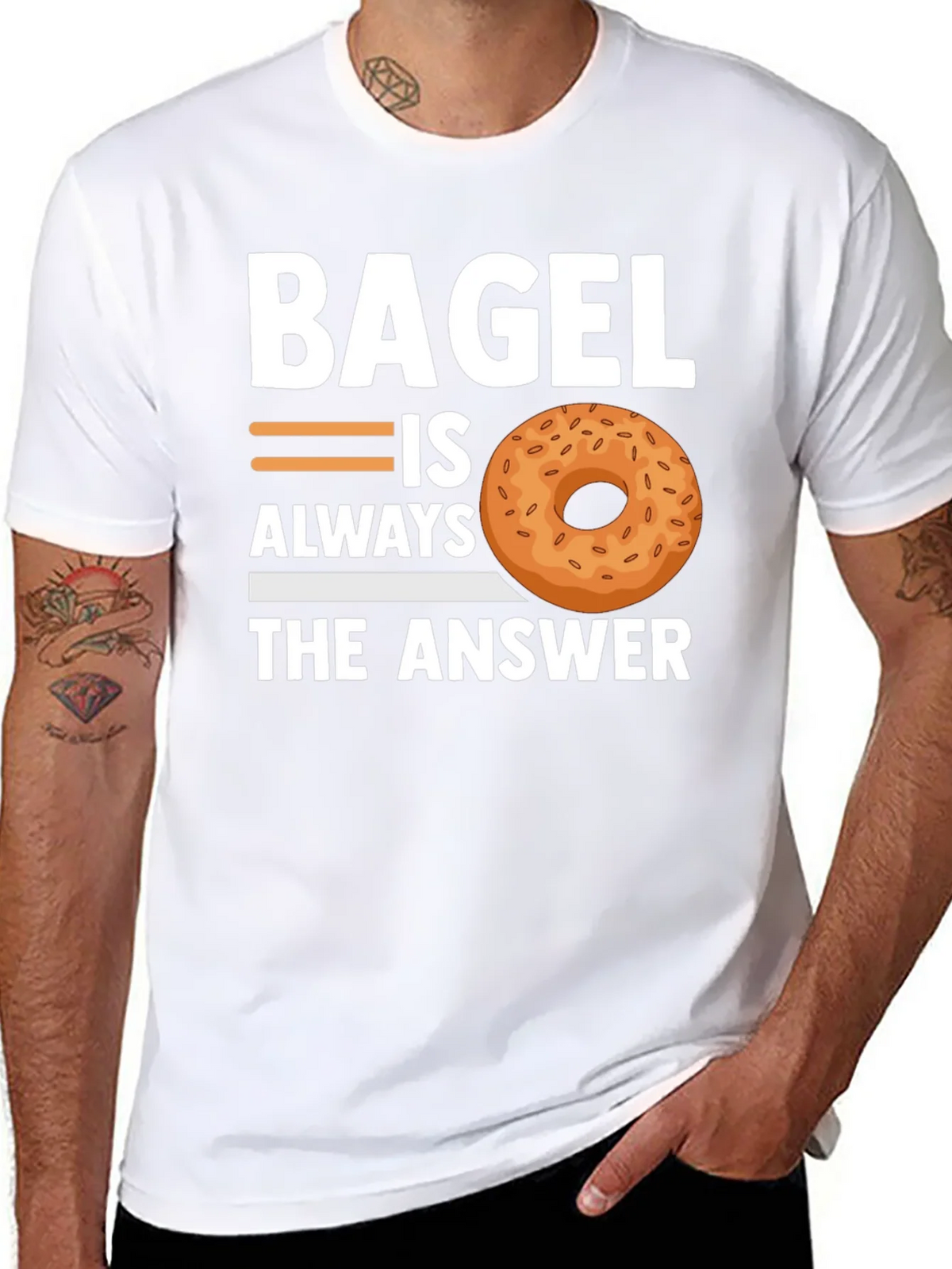 Bagel Always The Answer T-Shirt - Unisex Cotton Tee product image 7