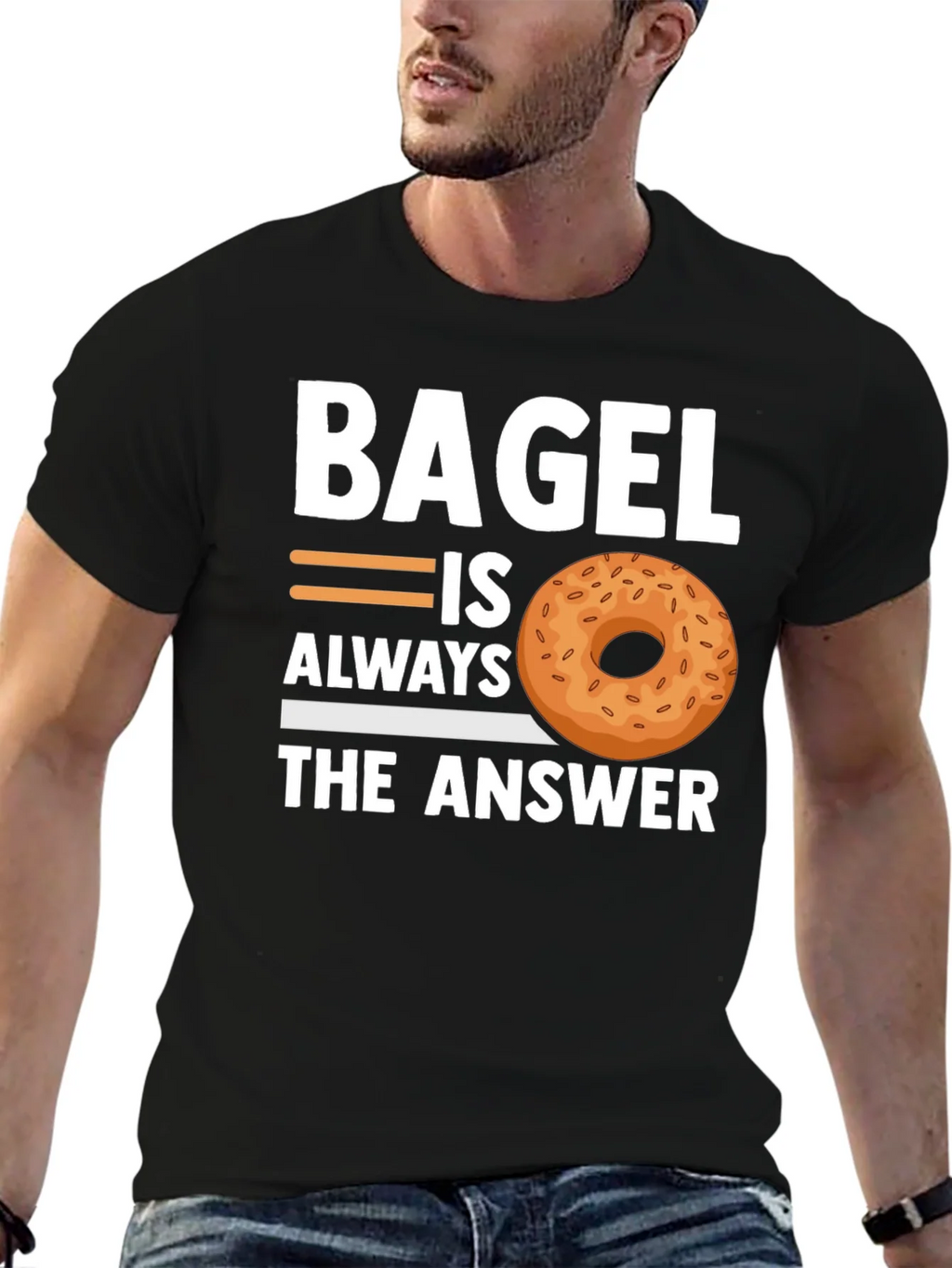 Bagel Always The Answer T-Shirt - Unisex Cotton Tee product image 6
