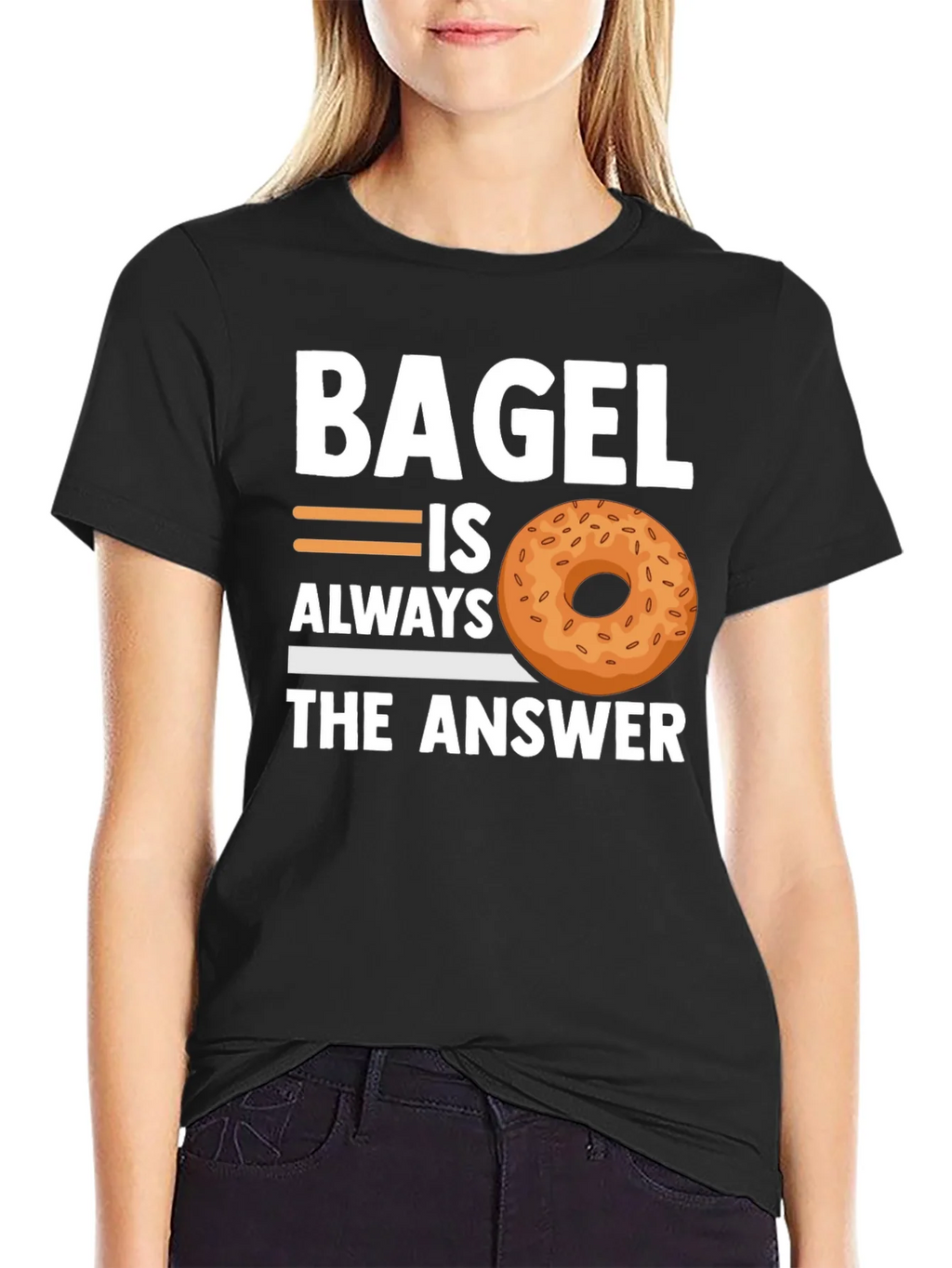 Bagel Always The Answer T-Shirt - Unisex Cotton Tee product image 2