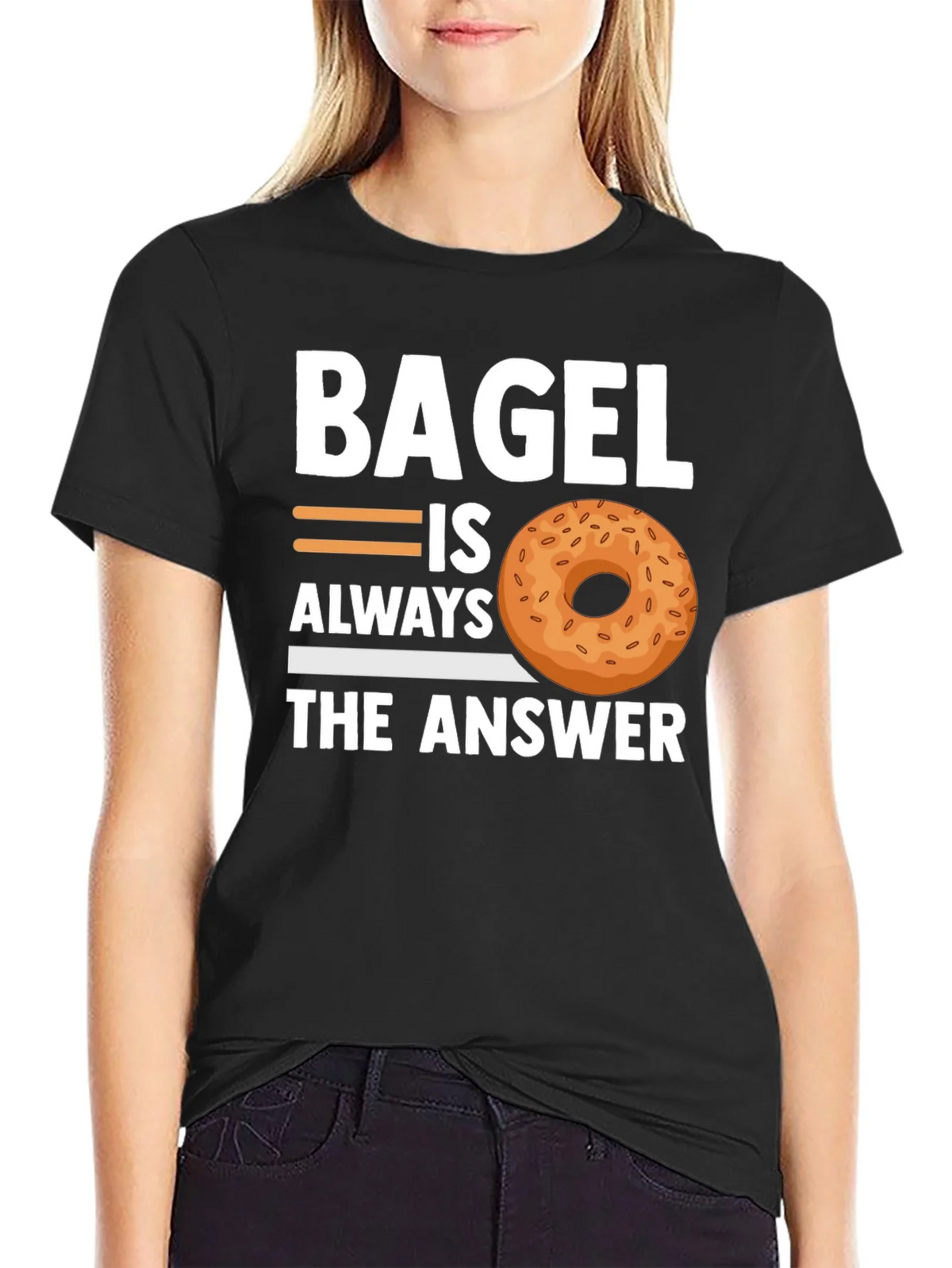 Bagel Always The Answer T-Shirt - Unisex Cotton Tee product image 2
