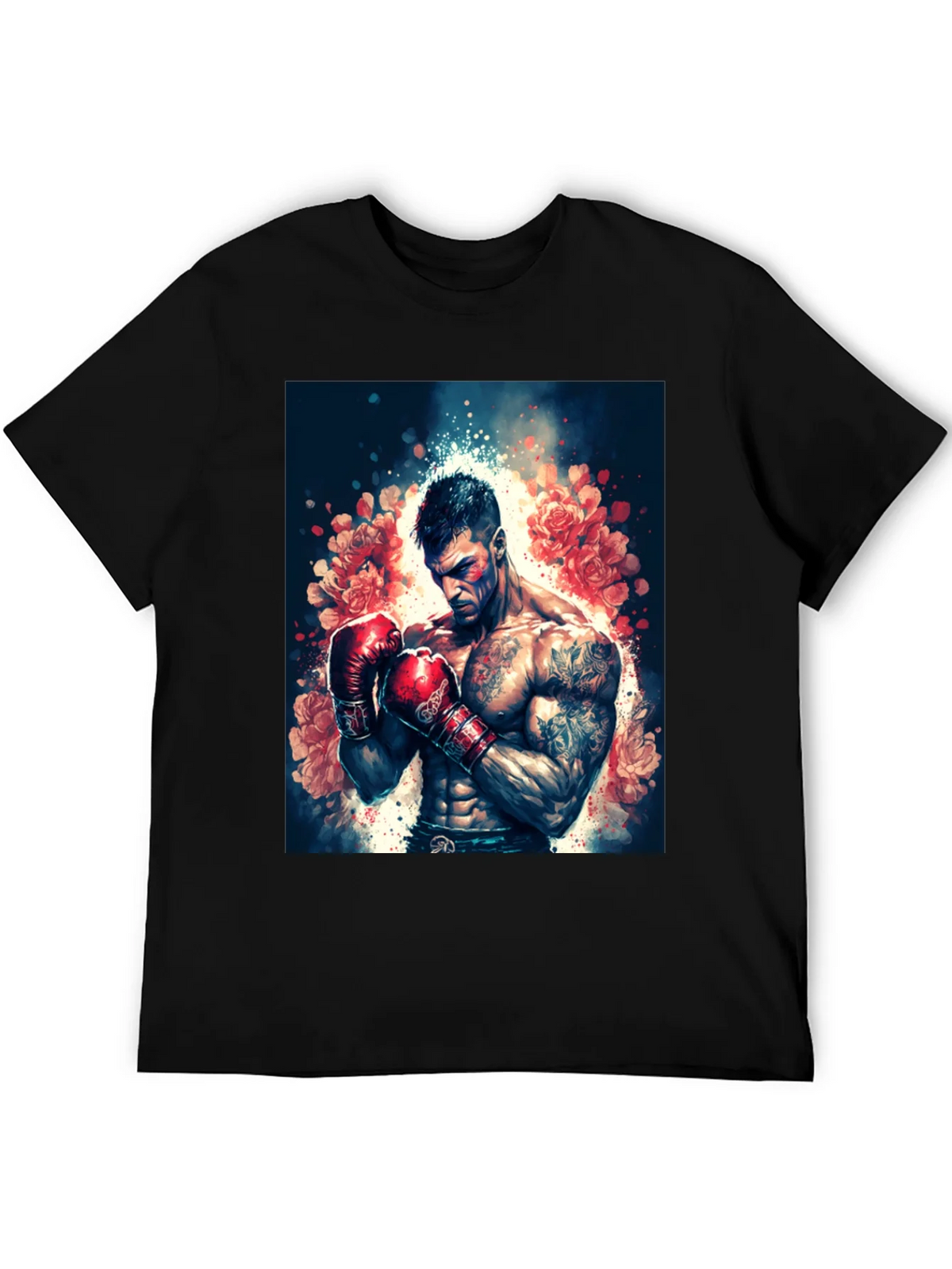 Floral Boxer Graphic Tee - Black T-Shirt product image 5