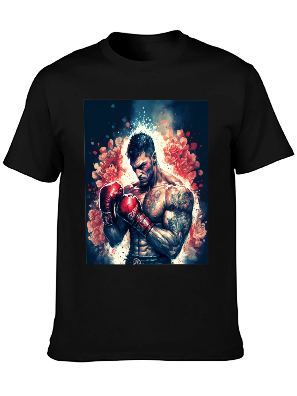 Floral Boxer Graphic Tee - Black T-Shirt product image 3