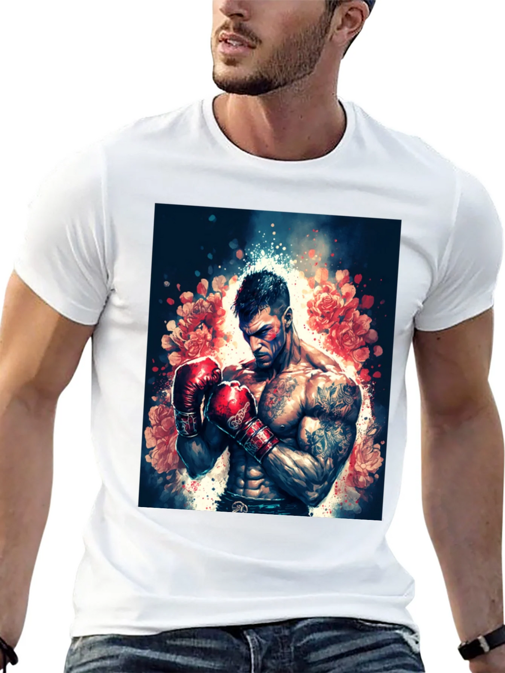 Floral Boxer Graphic Tee - Black T-Shirt product image 11