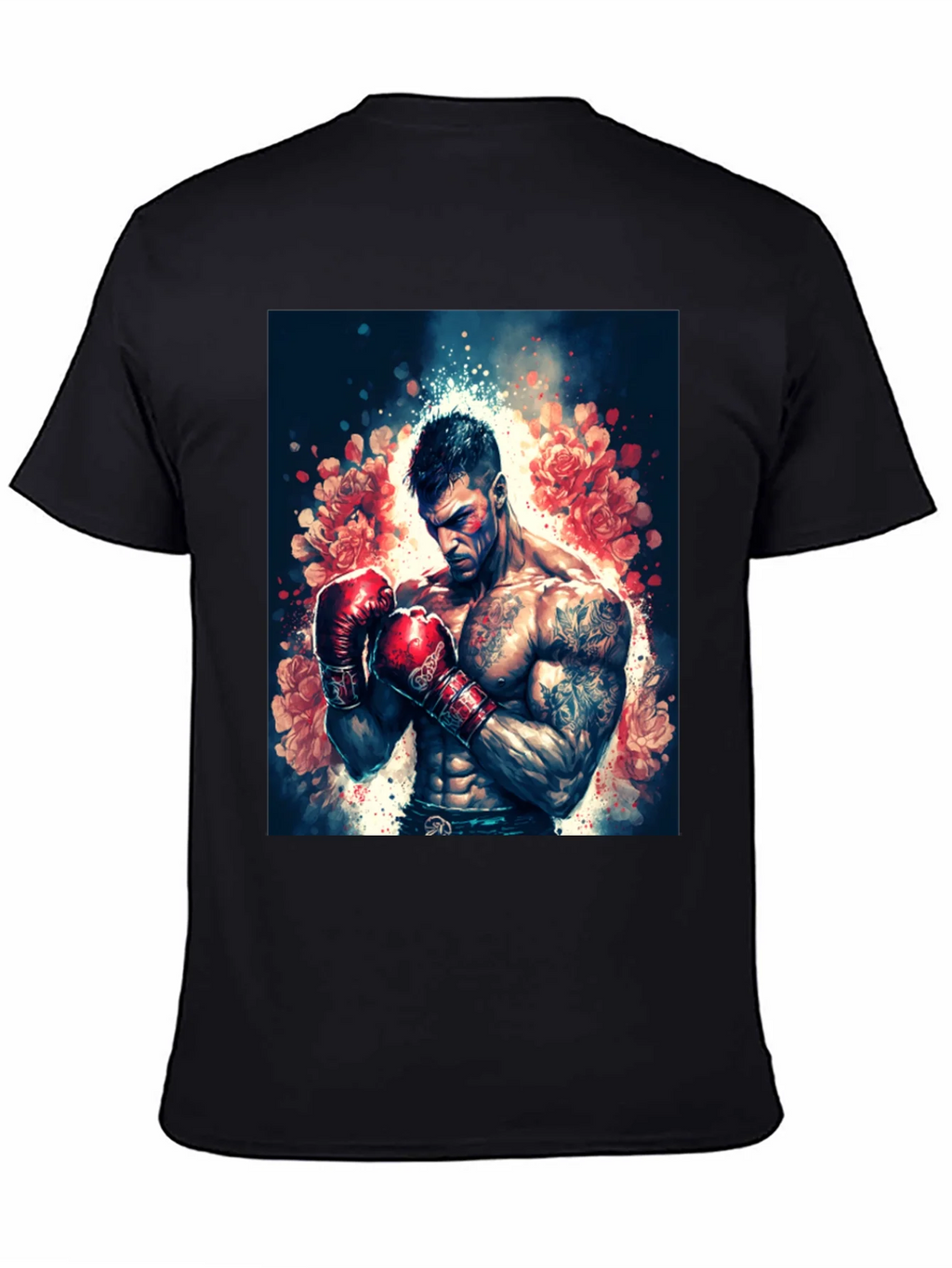 Floral Boxer Graphic Tee - Black T-Shirt product image 4