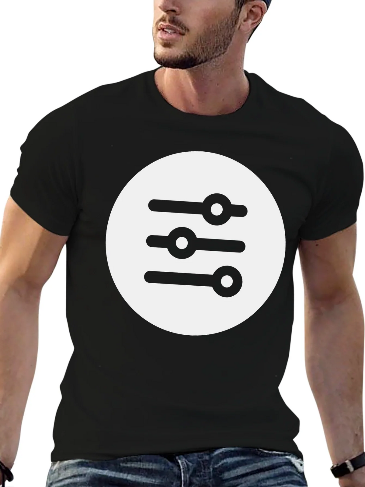 Graphic Tee: Equalizer Design Black T-Shirt product image 6