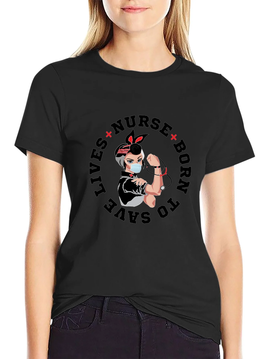Nurse Born to Save Lives Graphic T-Shirt product image 2