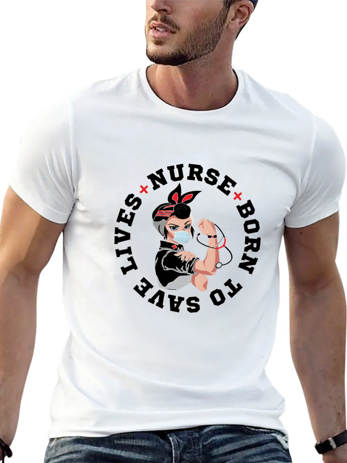 Nurse Born to Save Lives Graphic T-Shirt product image 12