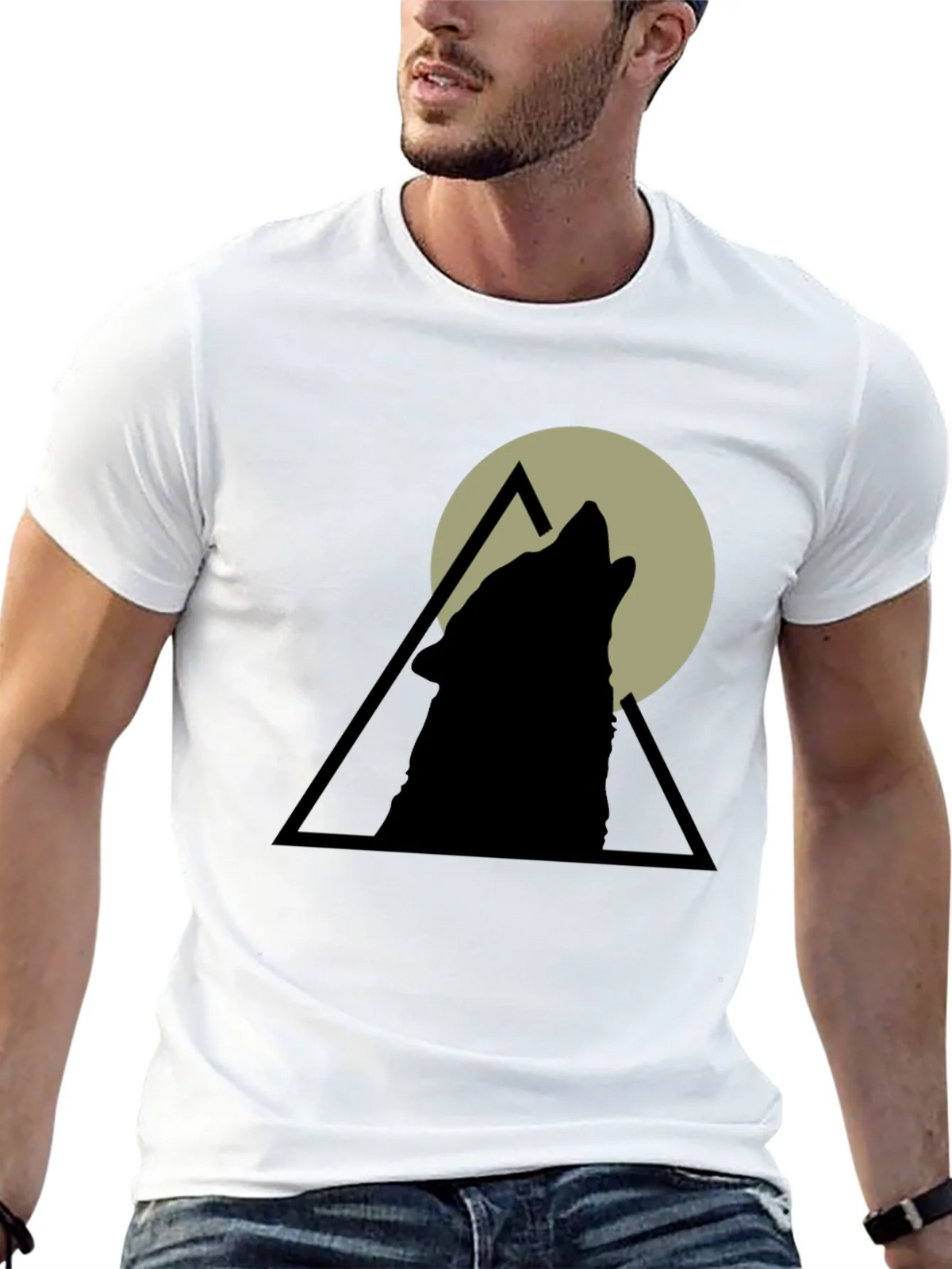 Wolf Howl Graphic Tee - Black Cotton T-Shirt product image 2
