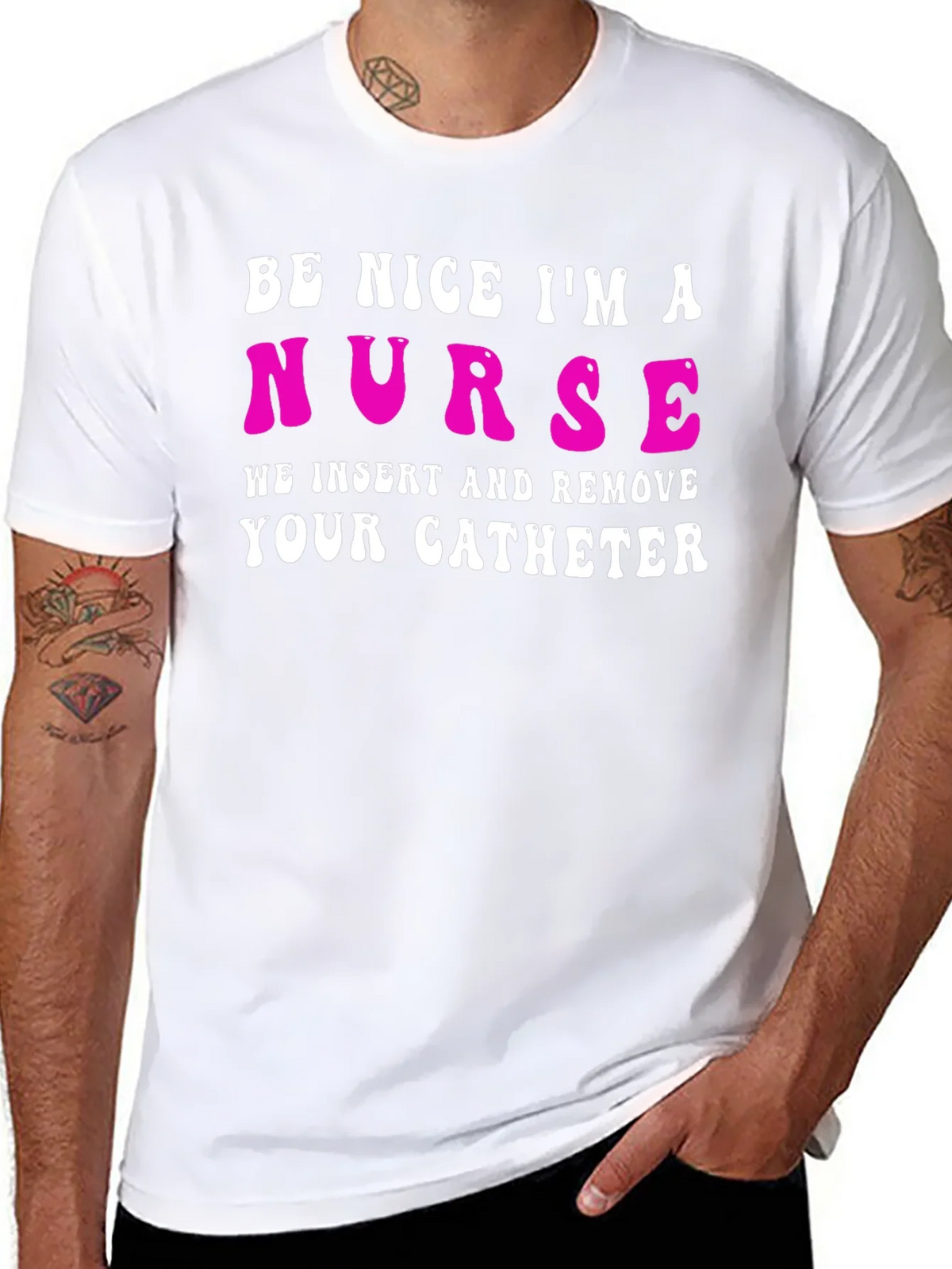Funny Nurse Catheter T-Shirt product image 7