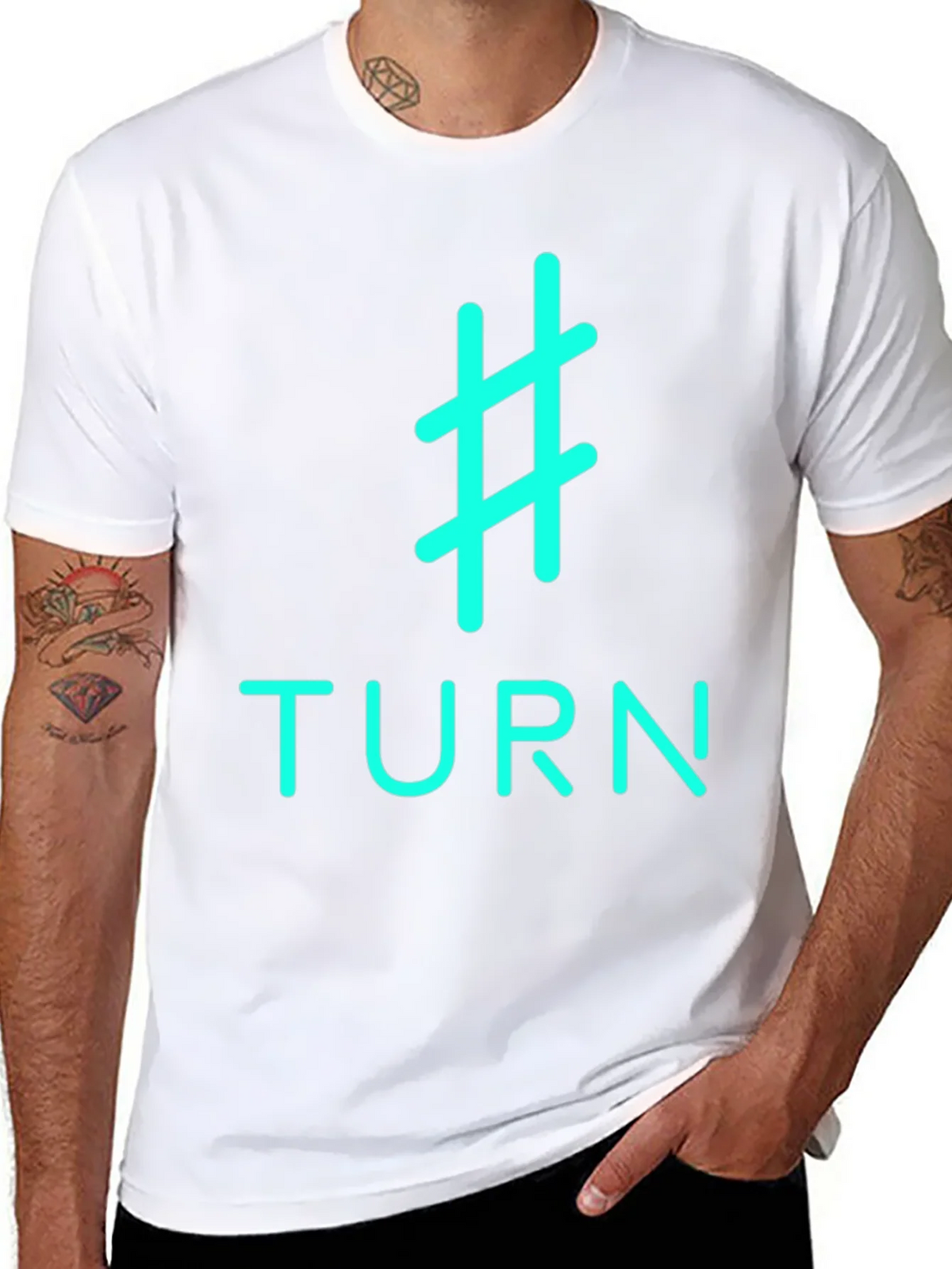 Hashtag Turn Graphic Tee - Black Cotton product image 7