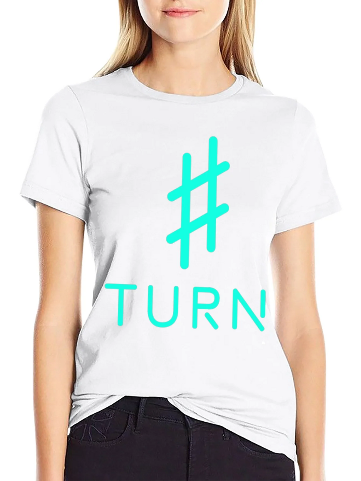 Hashtag Turn Graphic Tee - Black Cotton product image 8